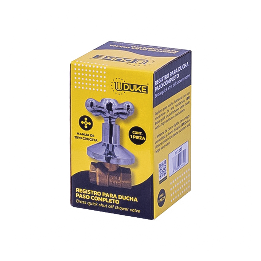 REGISTRO DUCHA CRUCETA CUELLO LARGO CIERRE RAPIDO PASO COMPLETO UDUKE (HT1229)