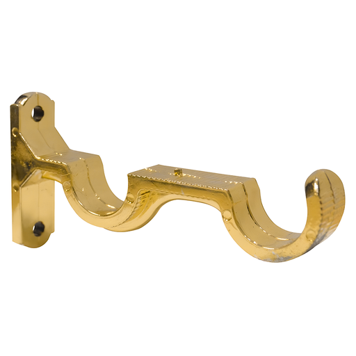 ACCESORIO CORTINERO SOPORTE MURO DOBLE DORADO DE 1/2 PAQ X 2 UDUKE