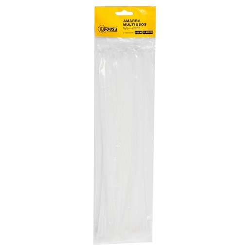 AMARRA PLASTICA UDUKE BLANCA 3.6X300MM (30 CM) (100 UNDS) (HT70023)