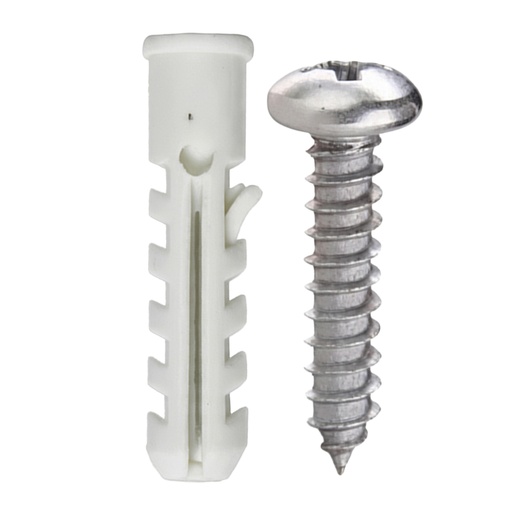 CHAZO CON TORNILLO 1/4" PLASTICO PQT X 25 UDUKE