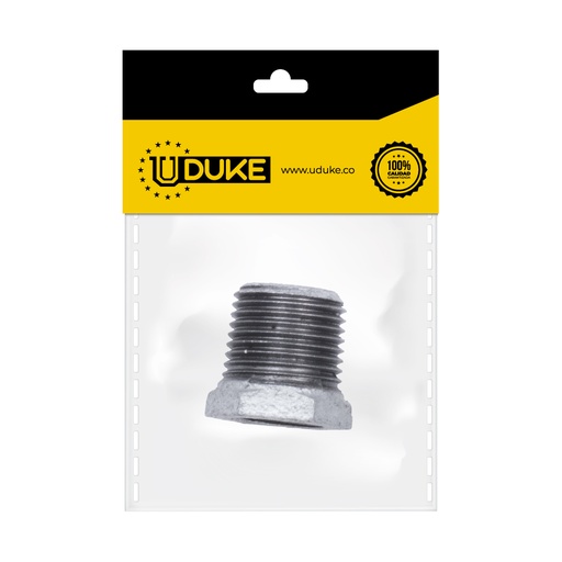 GALVANIZADO BUCHIN 1/2 A 3/8 M.P (ROSCA EXTERNA) PQT X 1 UDUKE