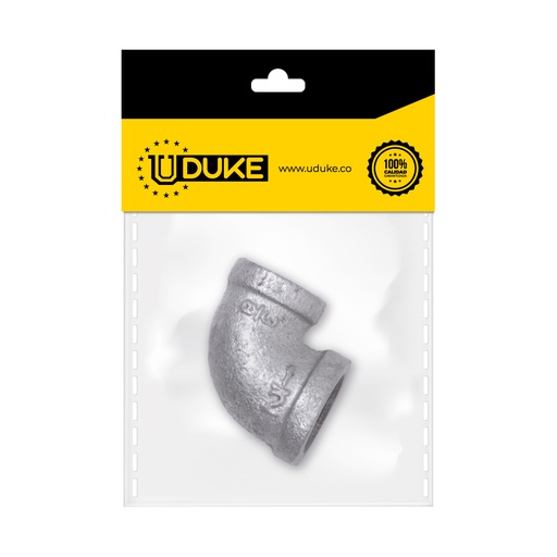 GALVANIZADO CODO 1/2 CON REDUCCION 3/8 (FINO) PQT X 1 UDUKE