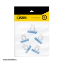 GRAPA PLASTICA ADHESIVA MANGUERA NAVIDEÑA Y CABLES ELECTRICOS PQT X 5 UDUKE