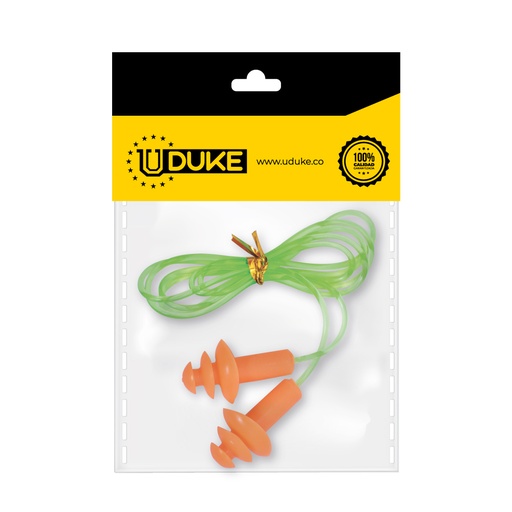 TAPA OIDOS CUERDA PLASTICA PQT X 1 UDUKE