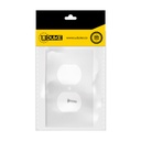 TAPA PLASTICA TOMA DOBLE BLANCA T/L RETIE PQT X 2 UDUKE