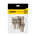 TERMINAL COAXIAL 22MM ROSCA FINA RG6 CON CAUCHITO LARGA PQT X 5 UDUKE