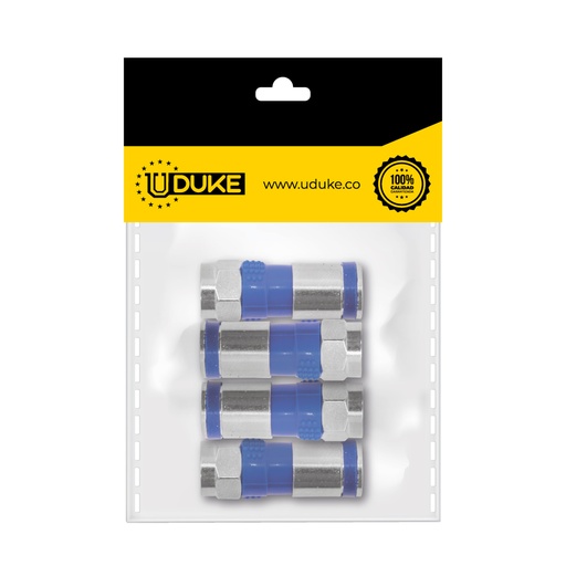 TERMINAL COAXIAL AZUL INTEMPERIE RG6 FINA PQT X 4 UDUKE