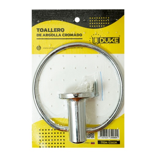 TOALLERO ARGOLLA CROMADO EN BLISTER UDUKE (9117)