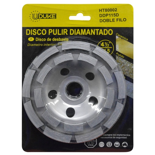 DISCO PULIR PIEDRA DIAMANTADO SEGMENTADO DOBLE FILO UDUKE 4 1/2 (DDP115D) (HT80002)