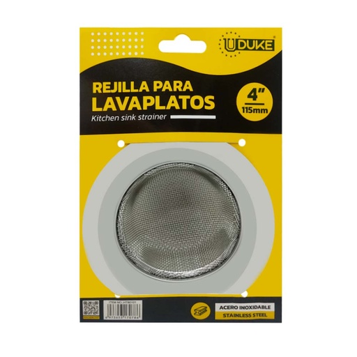 REJILLA LAVAPLATOS UDUKE MALLA ACERO INOXIDABLE 4 (115MM) (HT80101)