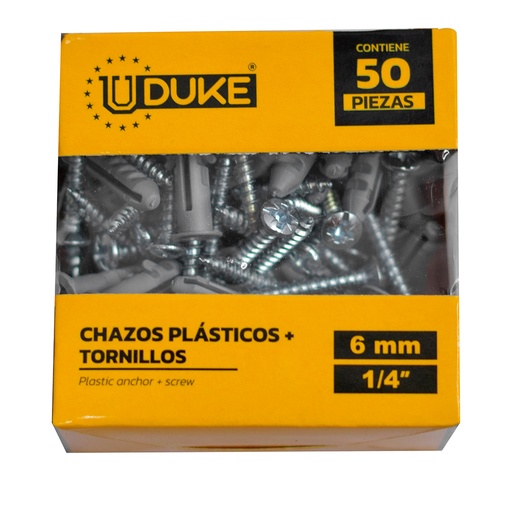 CHAZO PLASTICO CON TORNILLO 1/4 X 50UNDS (HT1238)