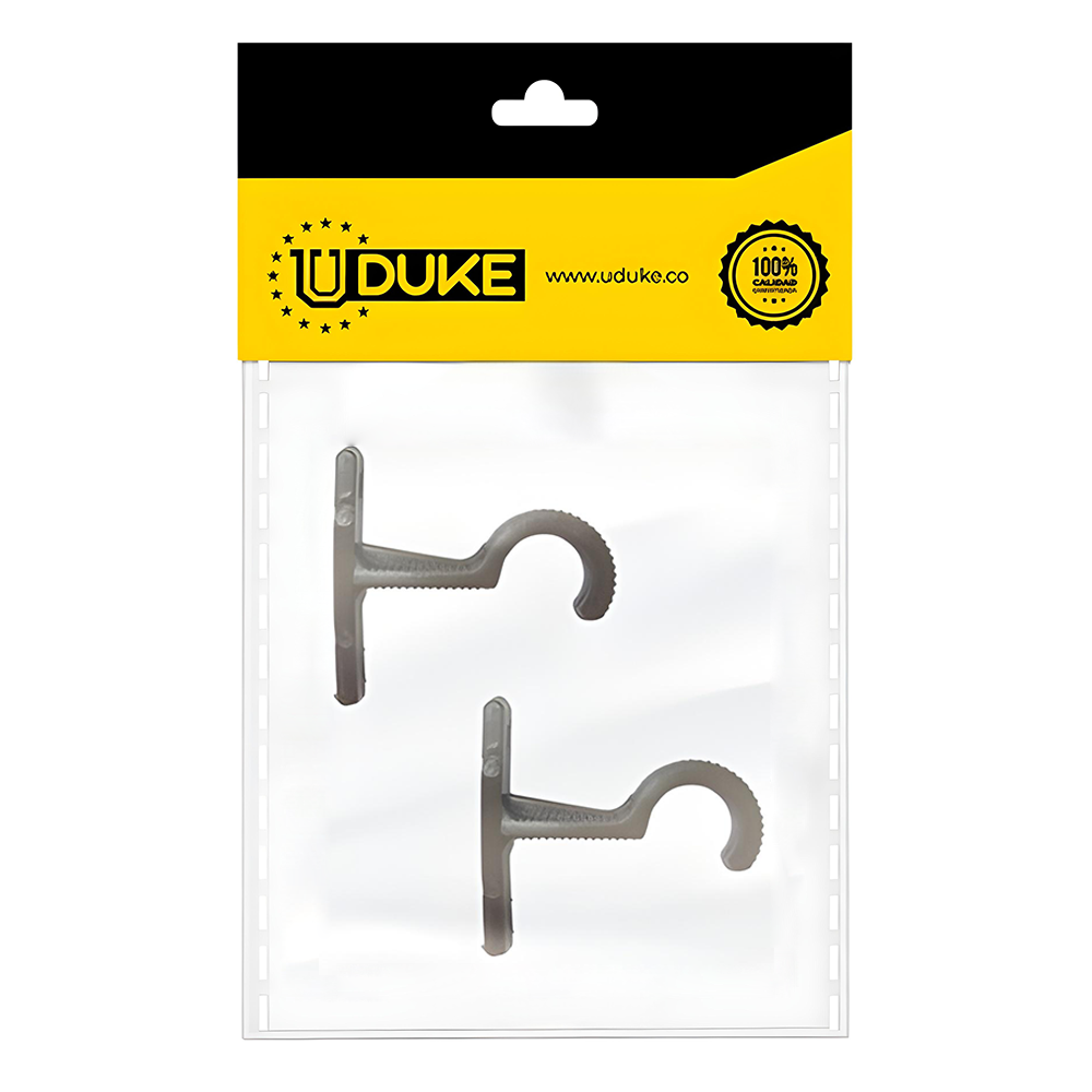 ACCESORIO CORTINERO SOPORTE MURO DOBLE CAFE DE 1 PAQ X 2 UDUKE