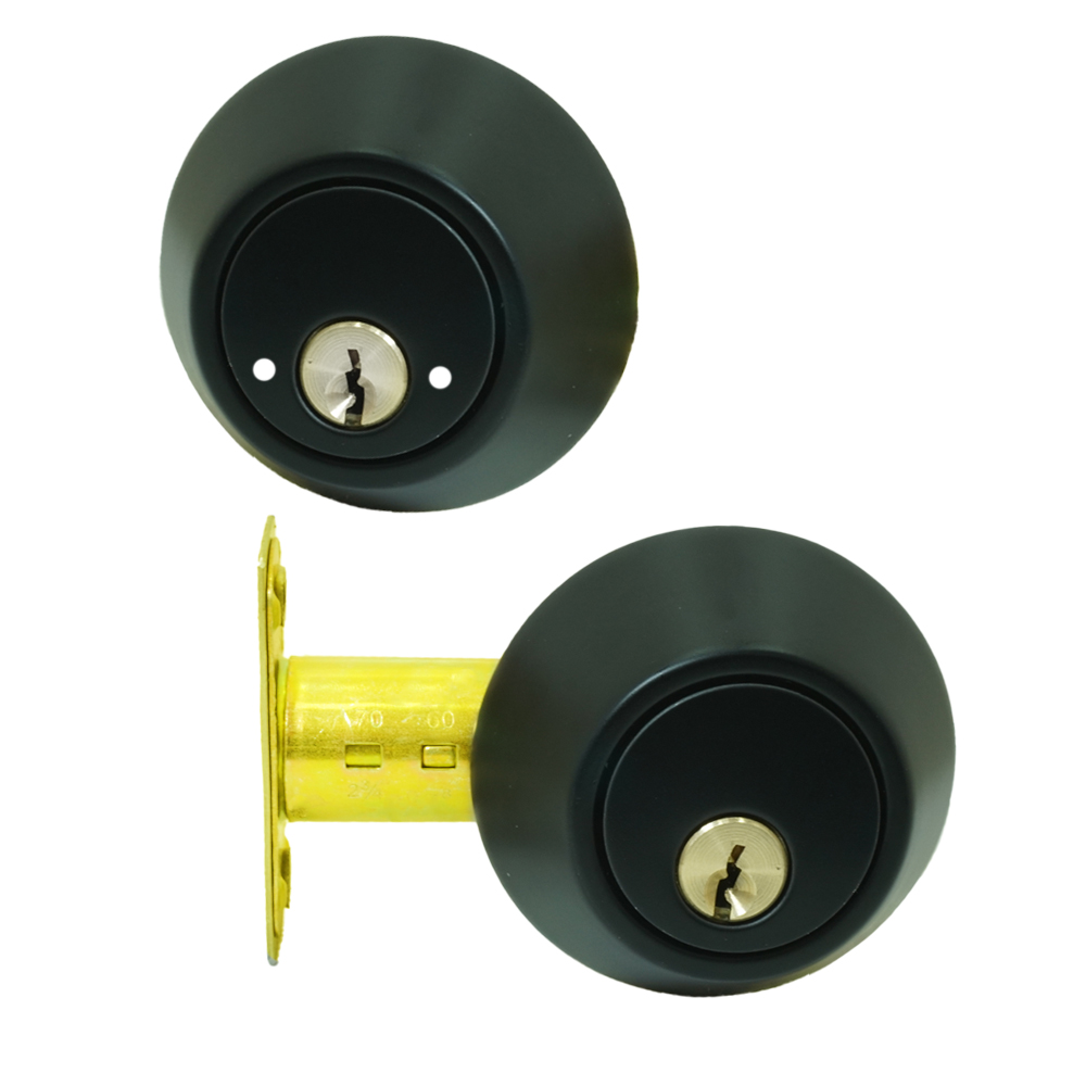 CHAPA CERROJO SEGURIDAD UDUKE DOBLE CILINDRO NEGRA (HT2275)