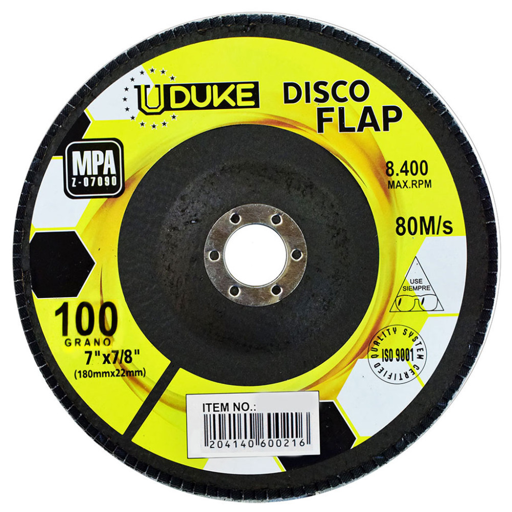 DISCO FLAP UDUKE 7 GRANO 100 (180MM X 22MM) (HT1342)
