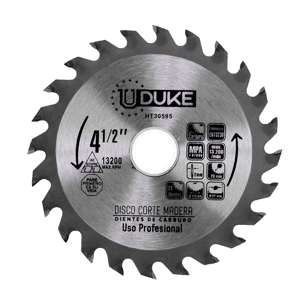 DISCO MADERA UDUKE PROFESIONAL (4 1/2X24) DMA116 (HT30595)