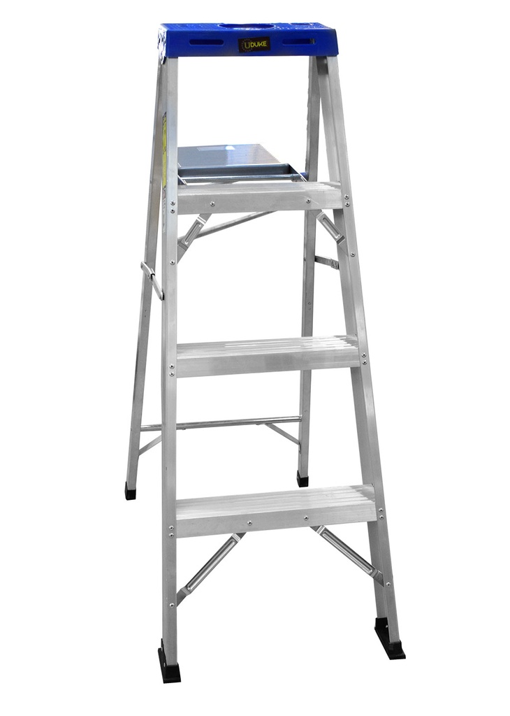 ESCALERA DE ALUMINIO 3 PELDANOS CAP 150 KILOS USO INDUSTRIAL UDUKE CON PLATAFORMA (HT1313)
