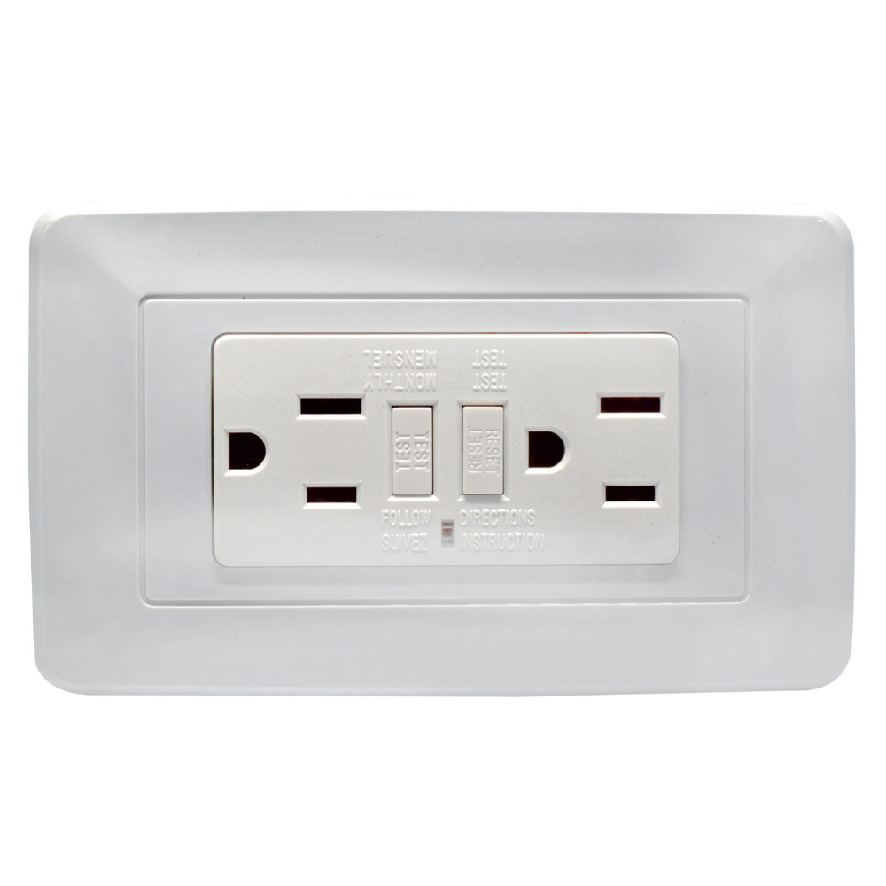 LINEA BK BLANCA INCRUSTAR TOMA DOBLE GFCI (118Z-46) (HT20798)