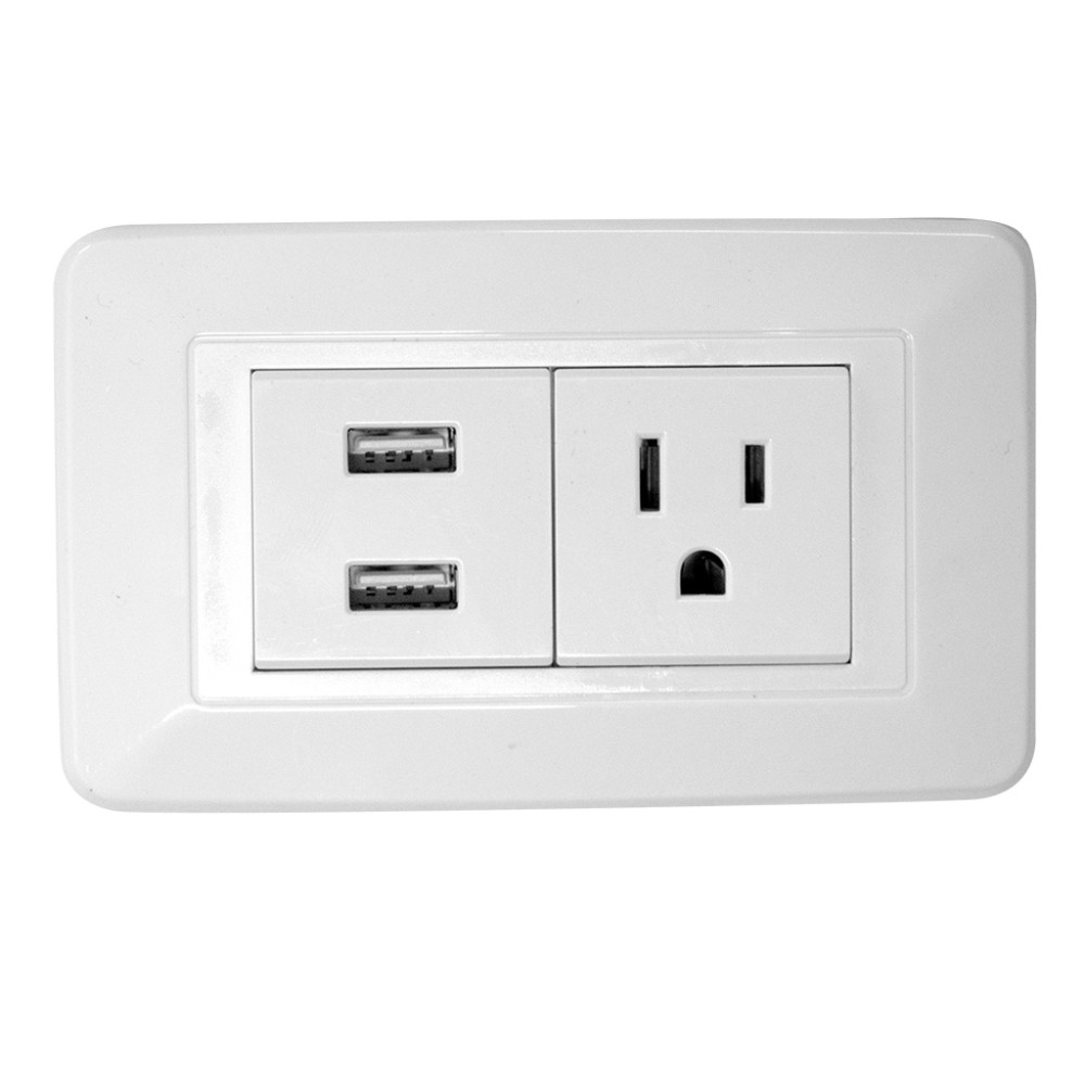 LINEA BK BLANCA INCRUSTAR TOMA SENCILLO + 2 USB (118K-36) (HT20770)