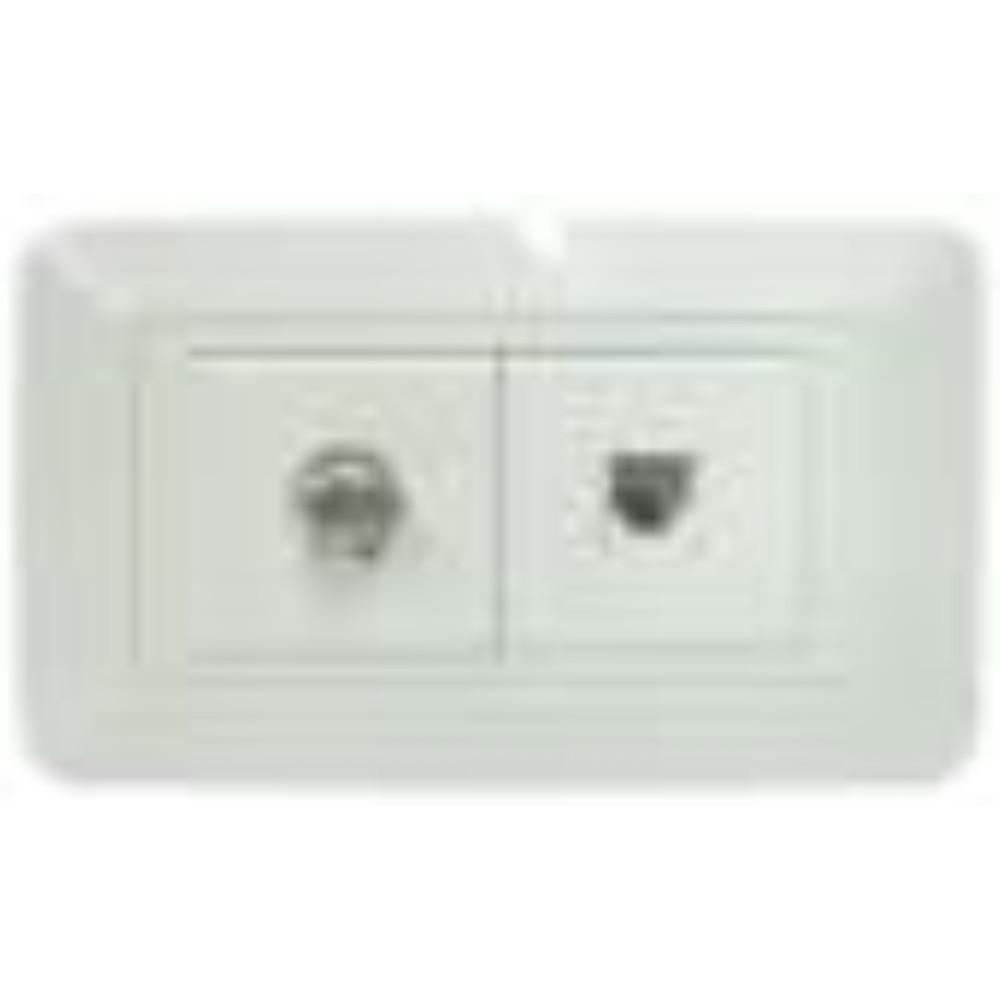 LINEA BK BLANCA INCRUSTAR TOMA TELEFONO + TV (118Z-78) (HT20343)
