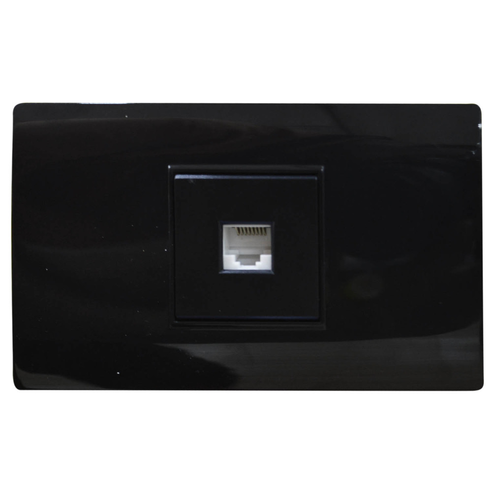 LINEA BK PLUS NEGRA INCRUSTAR TOMA LAN INTERNET (118K-27-BLK) (HT20729)