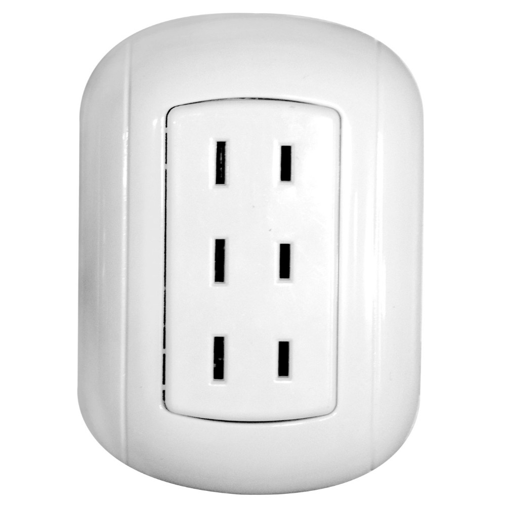 LINEA BK SOBREPONER BLANCO TOMA TRIPLE SIN POLO TIERRA (HT20554A)