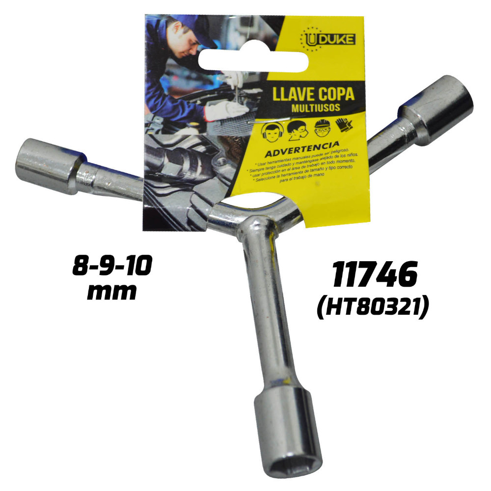 LLAVE COPA EN Y CORTA UDUKE 8-9-10 MM (HT80321)