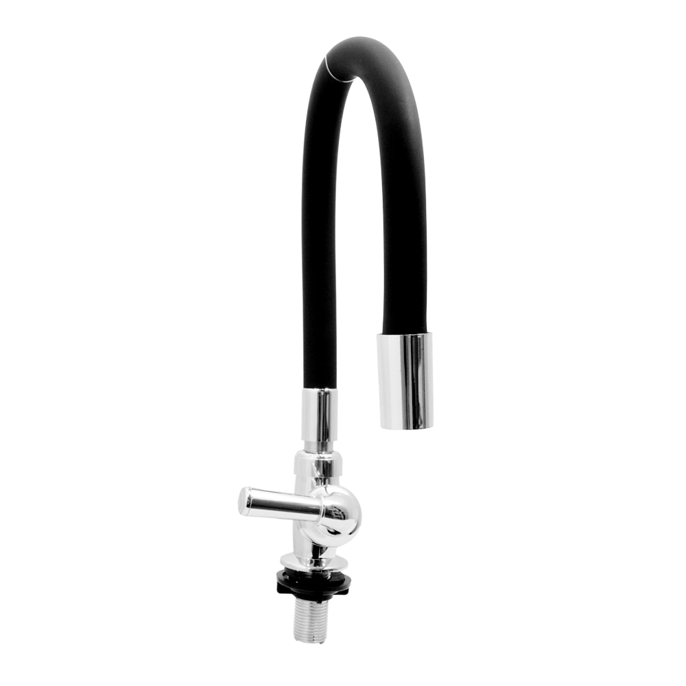 LLAVE CUELLO GANSO P/ALETA CROMADO MESA FLEXIBLE NEGRO UDUKE (HT2171)