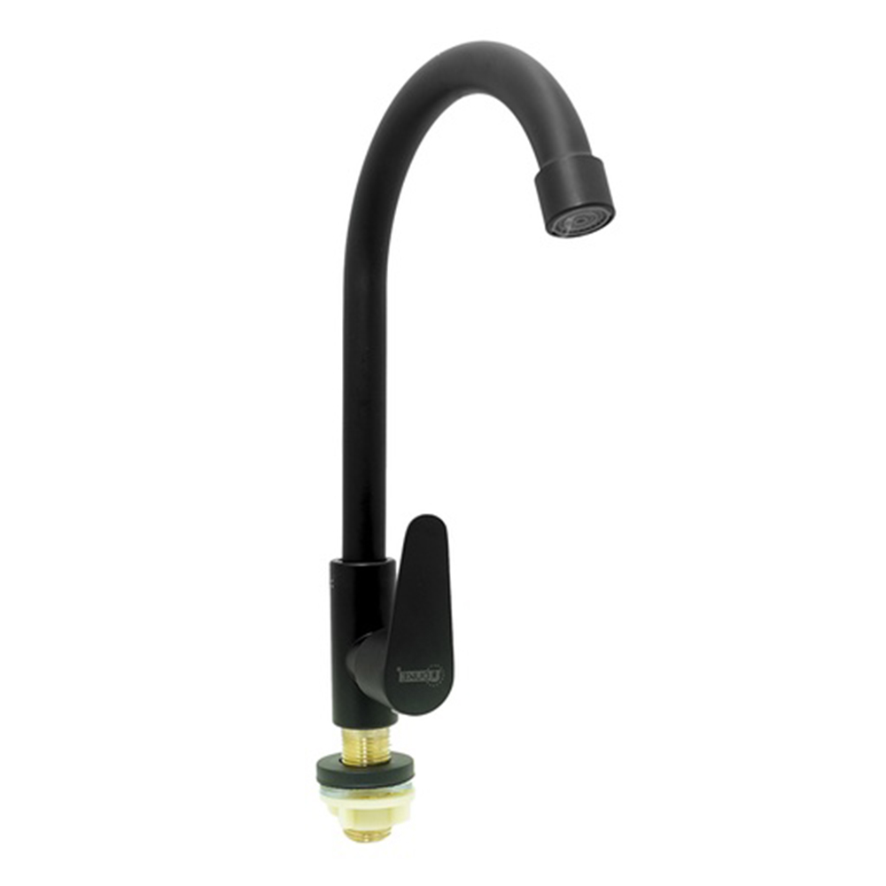 LLAVE LAVAMANOS ACERO INOXIDABLE REDONDA  NEGROA UDUKE(HT2043)