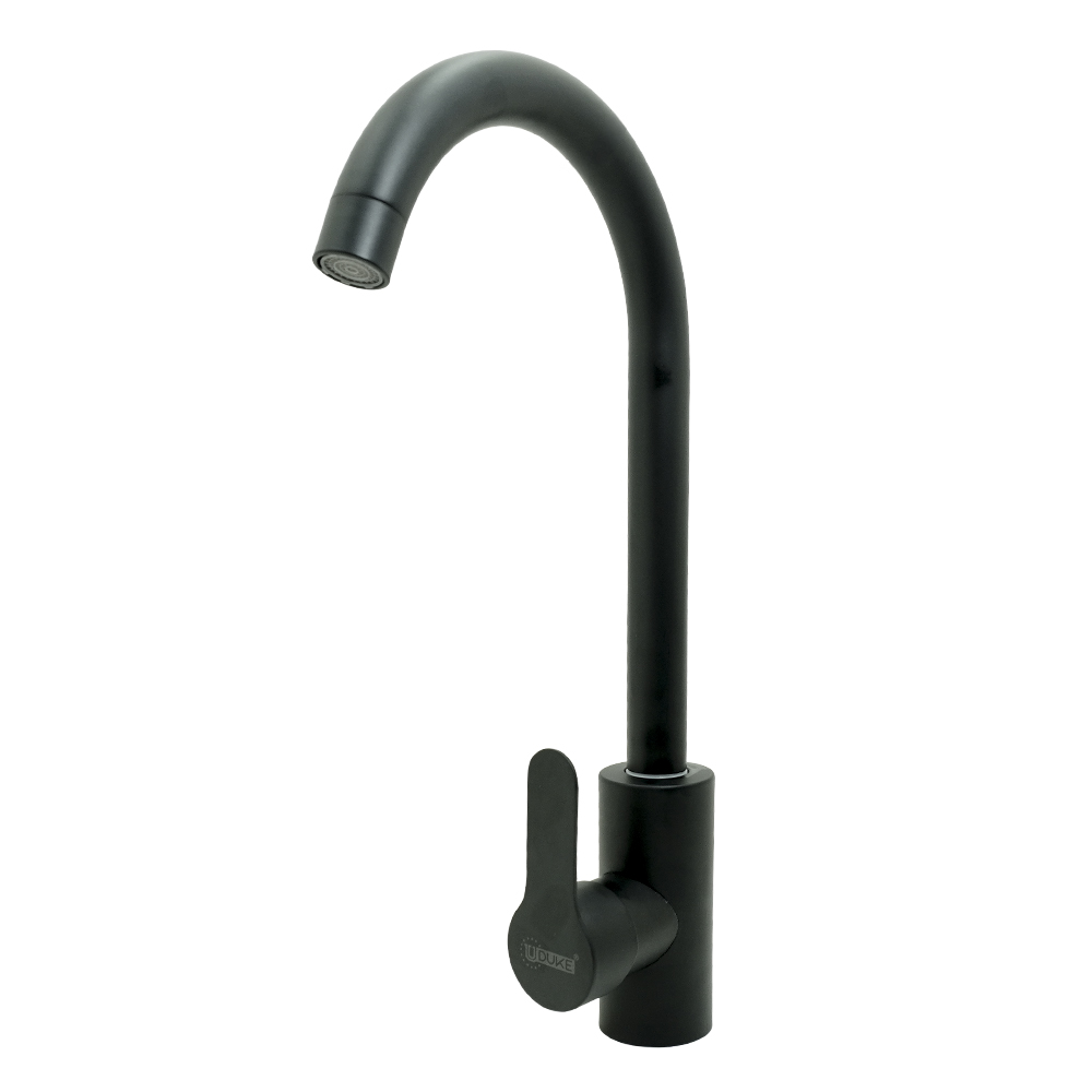 LLAVE LAVAPLATOS ACERO INOXIDABLE REDONDA  NEGRA UDUKE (HT2048)