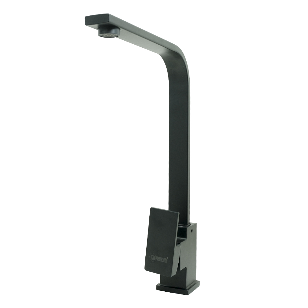 LLAVE LAVAPLATOS MONOCONTROL ACERO INOXIDABLE CUADRADA PLANA NEGRA UDUKE(HT2040)