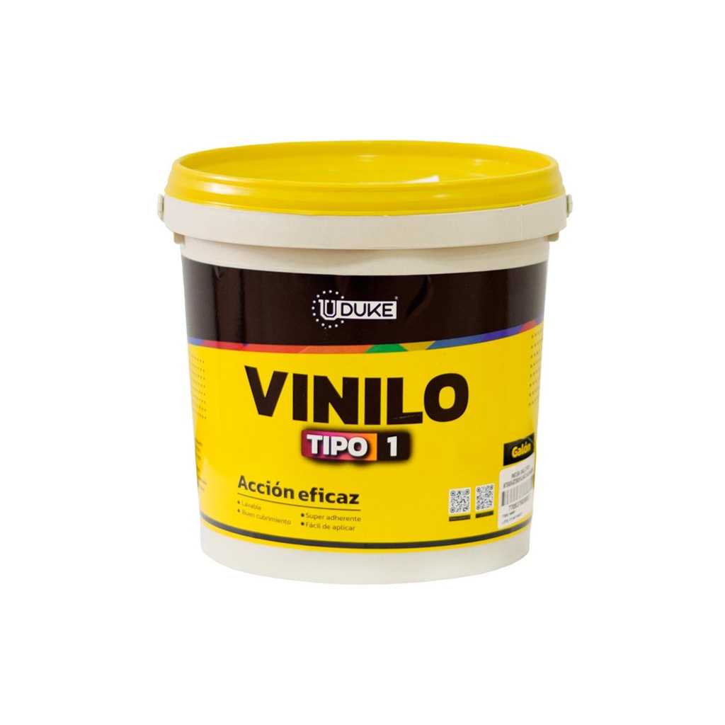 PINTURA VINILO TIPO 1 INTERIOR - EXTERIOR BLANCO GALON (UDUKE)