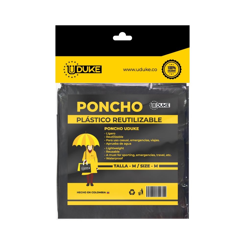 PONCHO IMPERMEABLE PARA LLUVIA PLASTICO NINO 10-14 ANOS UDUKE