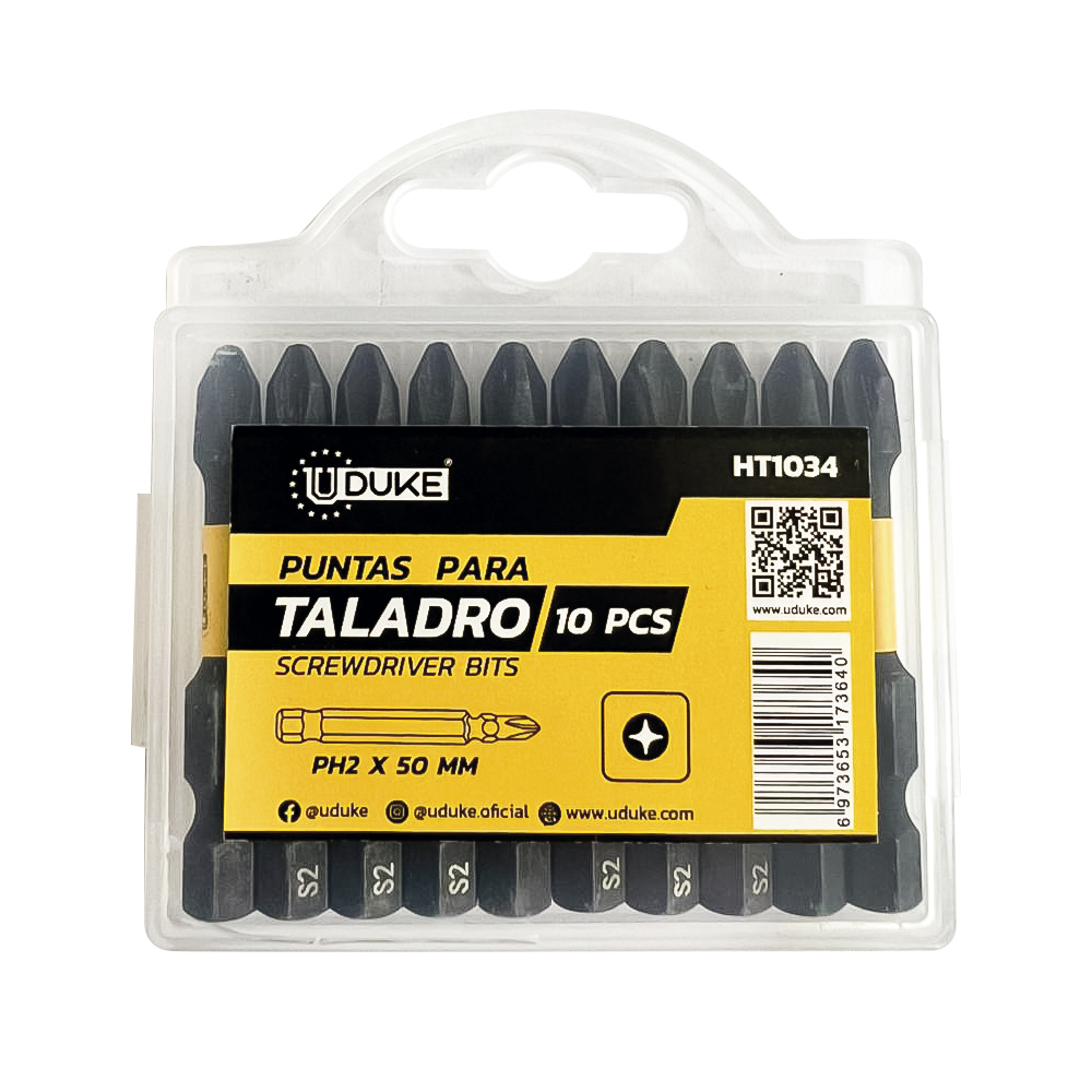 PUNTAS TALADRO X 10 PCS ESTRIA UDUKE (HT1034)