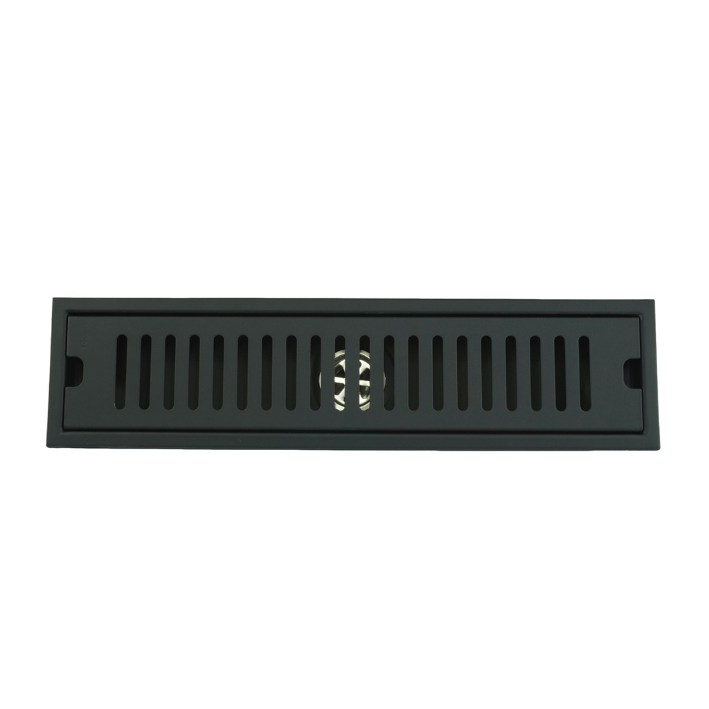 REJILLA SIFON PISO CORRIENTE ACERO INOXIDABLE  
NEGRA
10x40CM UDUKE (HT1589)