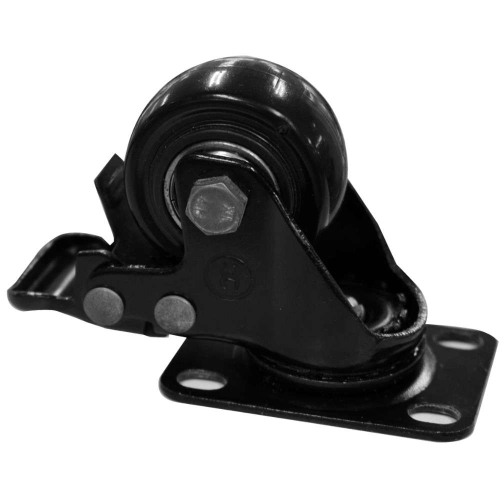RODACHINES 1 1/2 PLANO NEGRO CON FRENO GIRATORIO 40MM 70KG (INDIVIDUAL) (HT80019)