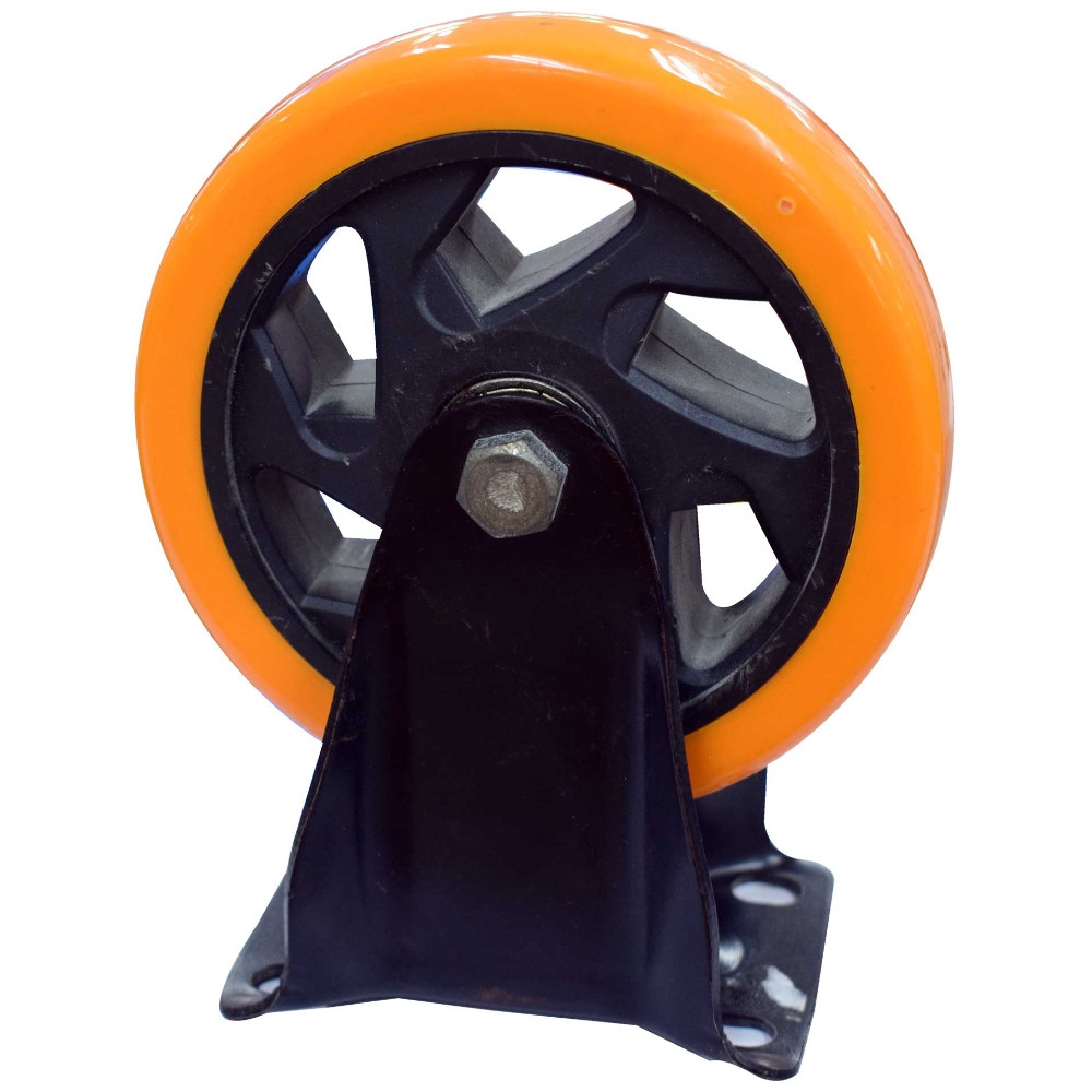 RODACHINES 5" PLANO NARANJA PESADO FIJO 125MM 150KG (INDIVIDUAL) (RFNF125)(HT30091)