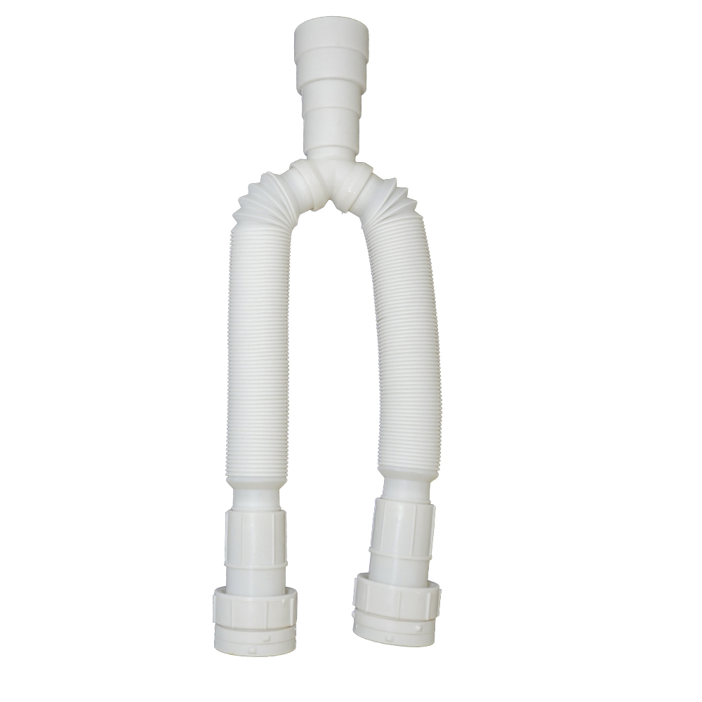SIFON LAVAPLATOS FLEXIBLE BLANCO DOBLE  1 1/4" BLANCO  UDUKE (HT2283)