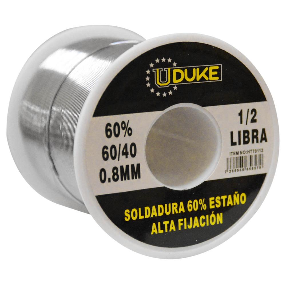 SOLDADURA ESTANO UDUKE 1/2 LB 60-40 (60% ESTANO) (0.8MM) (HT70112)