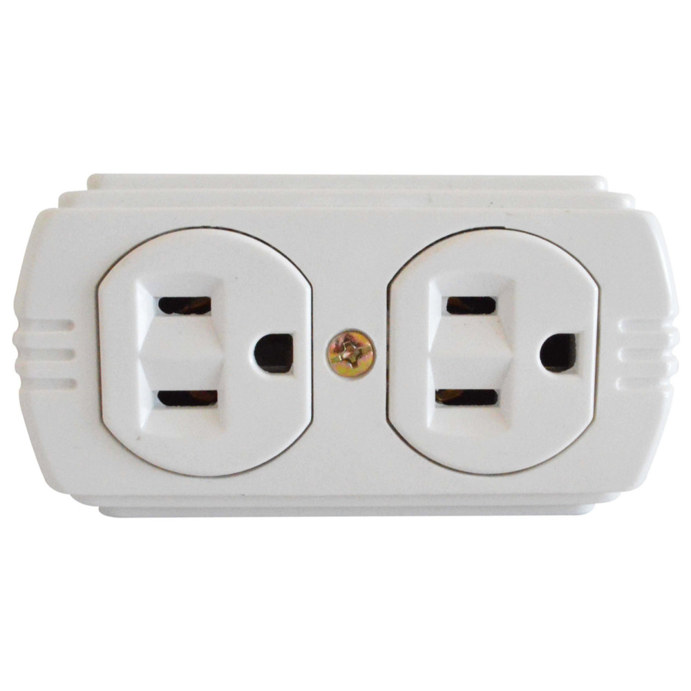 TOMA DOBLE T/L SOBREPONER CON P-TIERRA  BLANCO UDUKE (RETIE-FL)(HT20378)