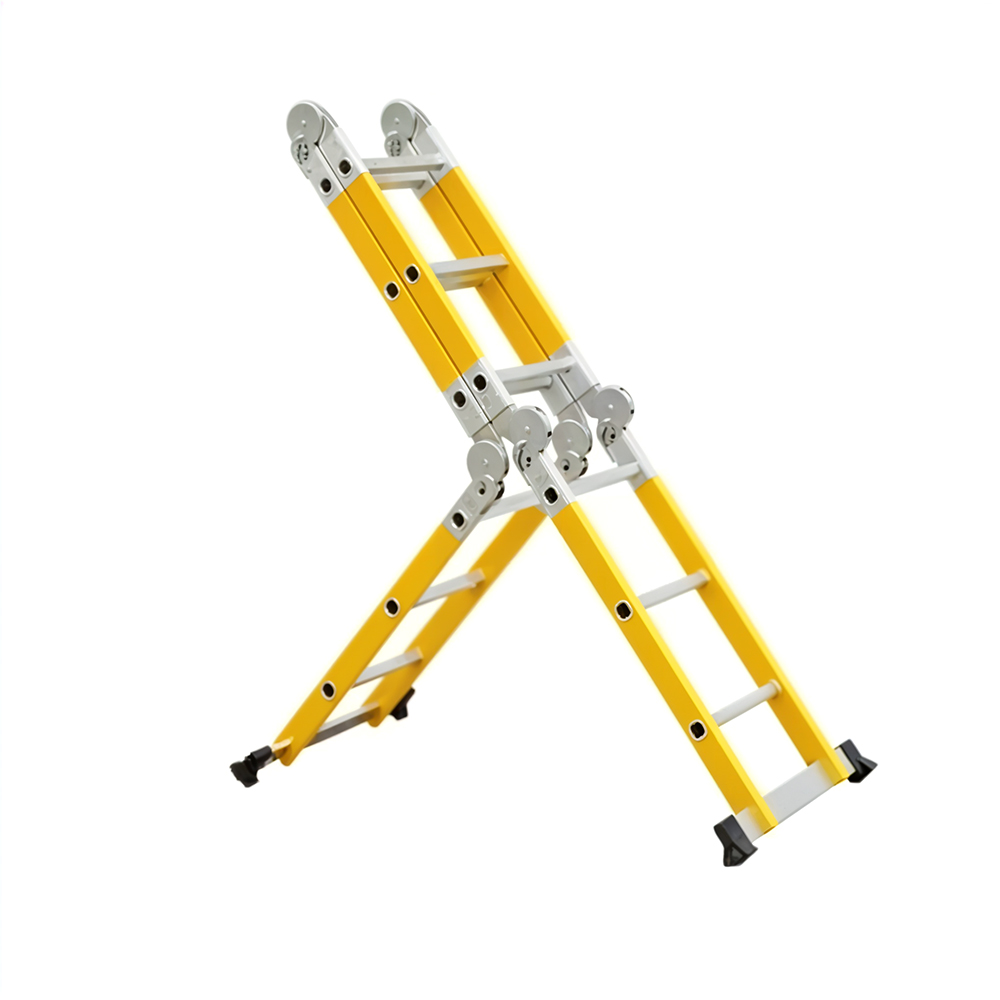 ESCALERA MULTIPOSICIONES EN FIBRA DE VIDRIO  12 PELDAÑOS UDUKE SIN PLATAFORMA (3.6MTRS)(150KLS)(HT3179)