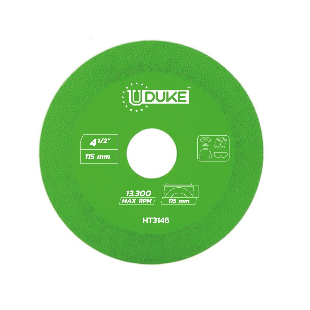DISCO CORTE VIDRIO Y CERAMICA VERDE 4-1/2" UDUKE (HT3146)
