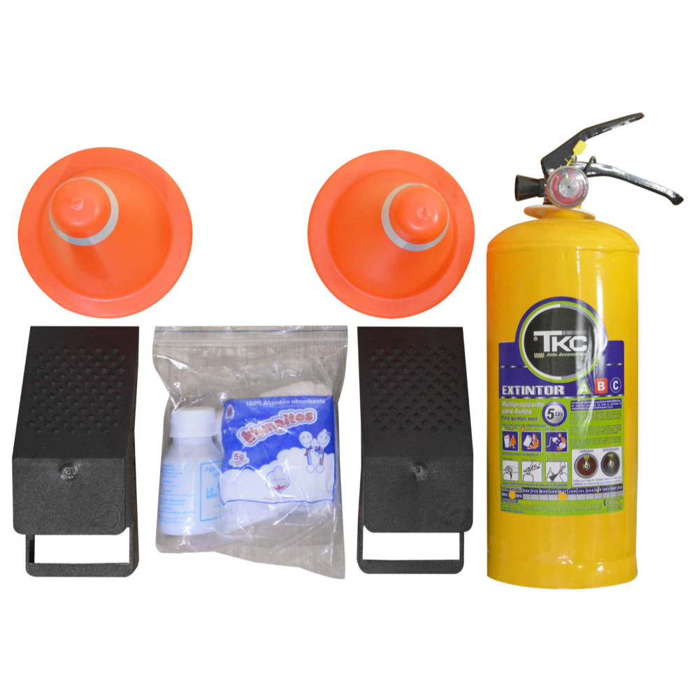 KIT CARRETERA PARA CARRO TKC X 4 PCS BOLSA -REGLAMENTARIO (EXTINTOR DE 5 LBS) UDUKE
