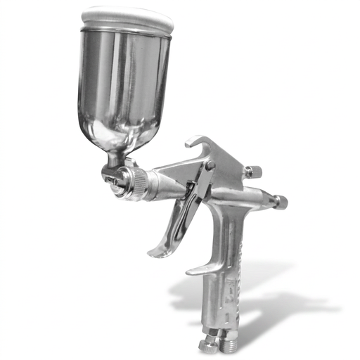 [7500] AEROGRAFO UDUKE PROFESIONAL USA VASO DE 150 CC PISTOLA F2 CROMADA (ABANICO) (HT30568)