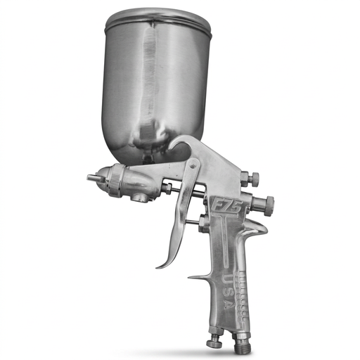 [11617] AEROGRAFO UDUKE PROFESIONAL USA VASO DE 600 CC PISTOLA F-75 CROMADA - ALTA (HT30599)