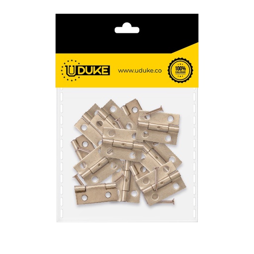 [8389K] BISAGRA COMUN 3/4" DORADA C.24 PQT X 6 UDUKE