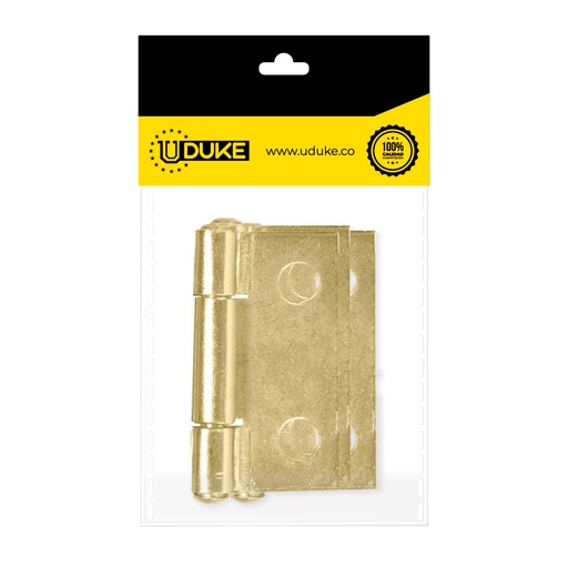 [113K] BISAGRA COMUN DORADA 2" PQT X 3 UDUKE