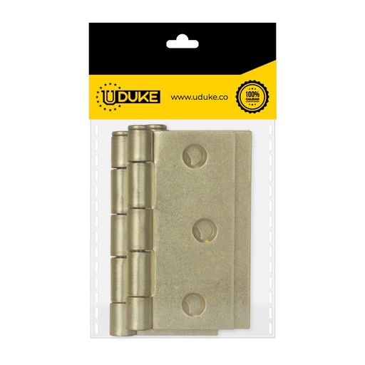 [115K] BISAGRA NUDO CABEZA PLANA DORADA 3X3 (C-16 PQT X 3 UDUKE