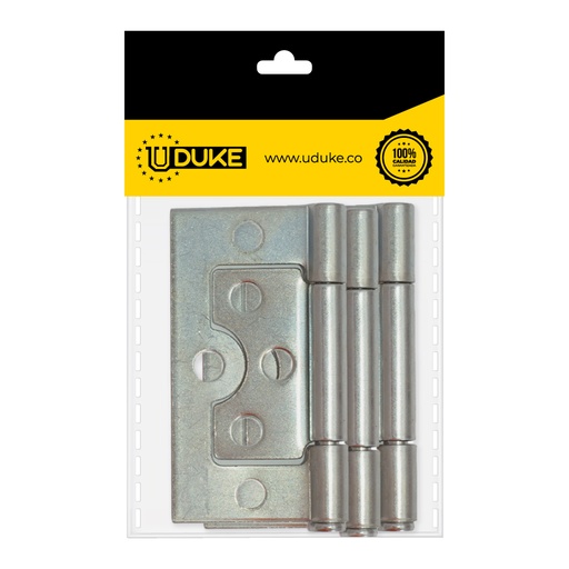 [7609K] BISAGRA OMEGA ZINCADA 3" C.14 PQT X 3 UDUKE