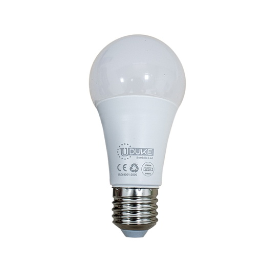 [8794C] BOMBILLO LED 12W UDUKE LUZ CALIDA E27 MULTIVOLTAGE (3500K) (A60) (HT80398C) (GARANTIA 2 ANOS)