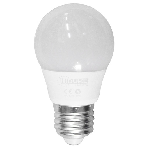 [8792] BOMBILLO LED 5W UDUKE LUZ DIA  E27 MULTIVOLTAGE (6500K) (A50) (HT80395) (GARANTIA 2 ANOS)
